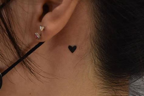 broken heart tattoo behind ear|Heart Tattoo Ideas for Behind the Ear